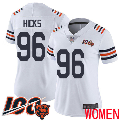 Chicago Bears Limited White Women Akiem Hicks Jersey NFL Football 96 100th Season